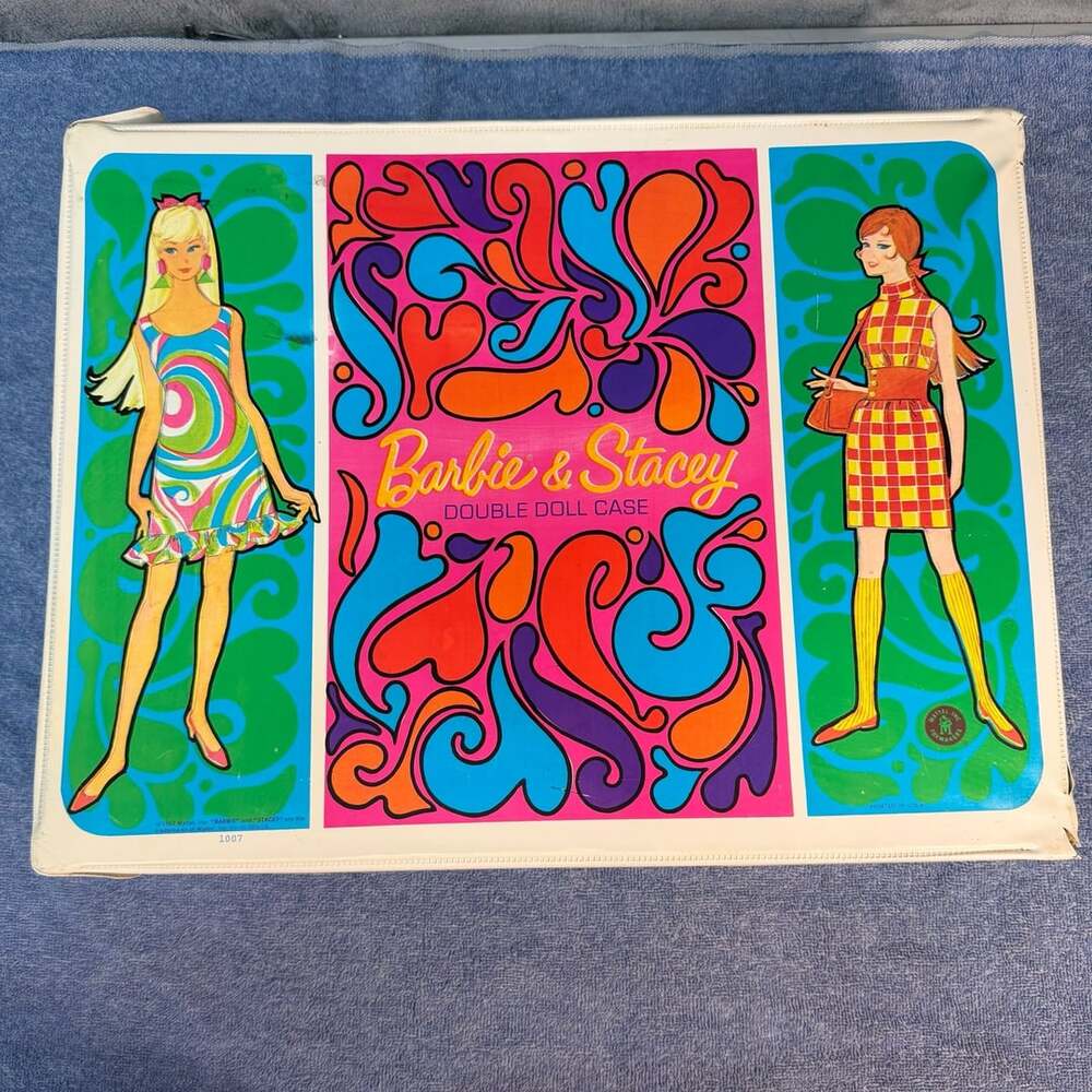 1007 Mattel Barbie & Stacey Double Doll Case Vintage 1967